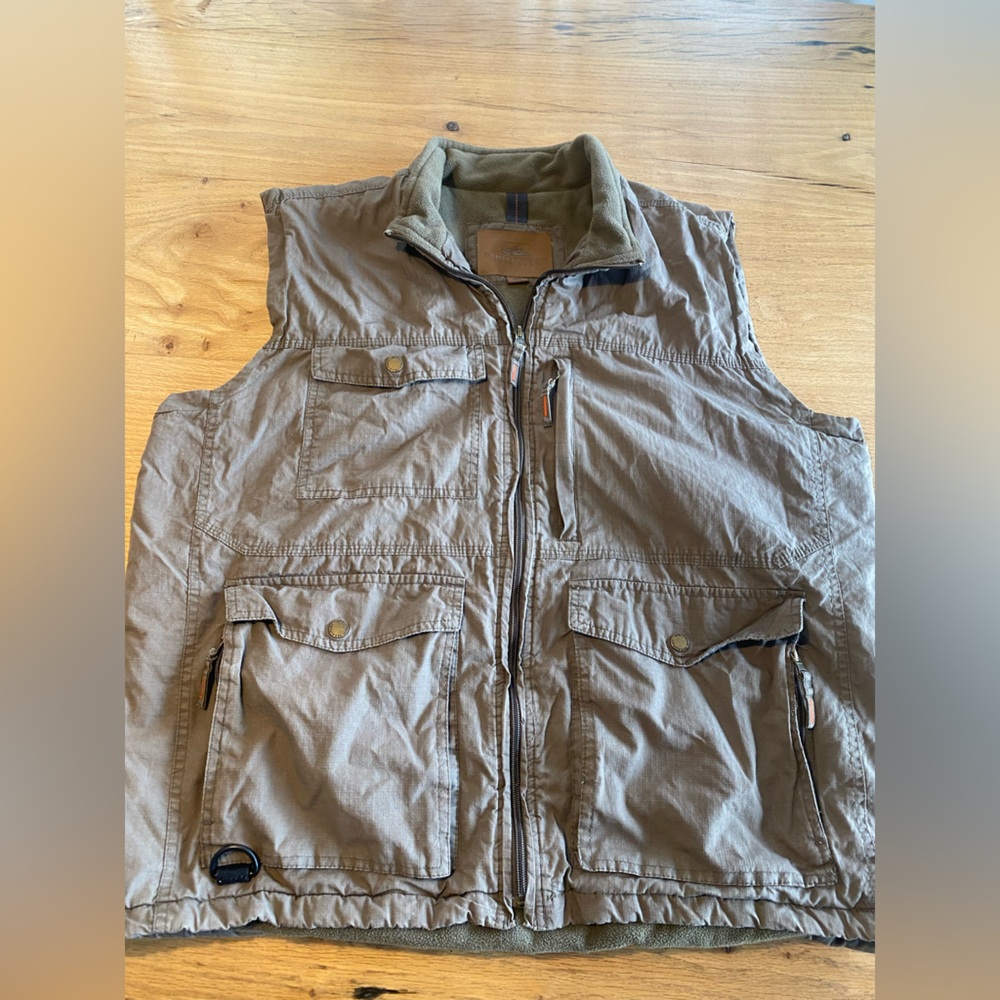 Northwest Outsoor Adventure Fill Zip Cotton Vest Tan Men’s Large Preowned‎